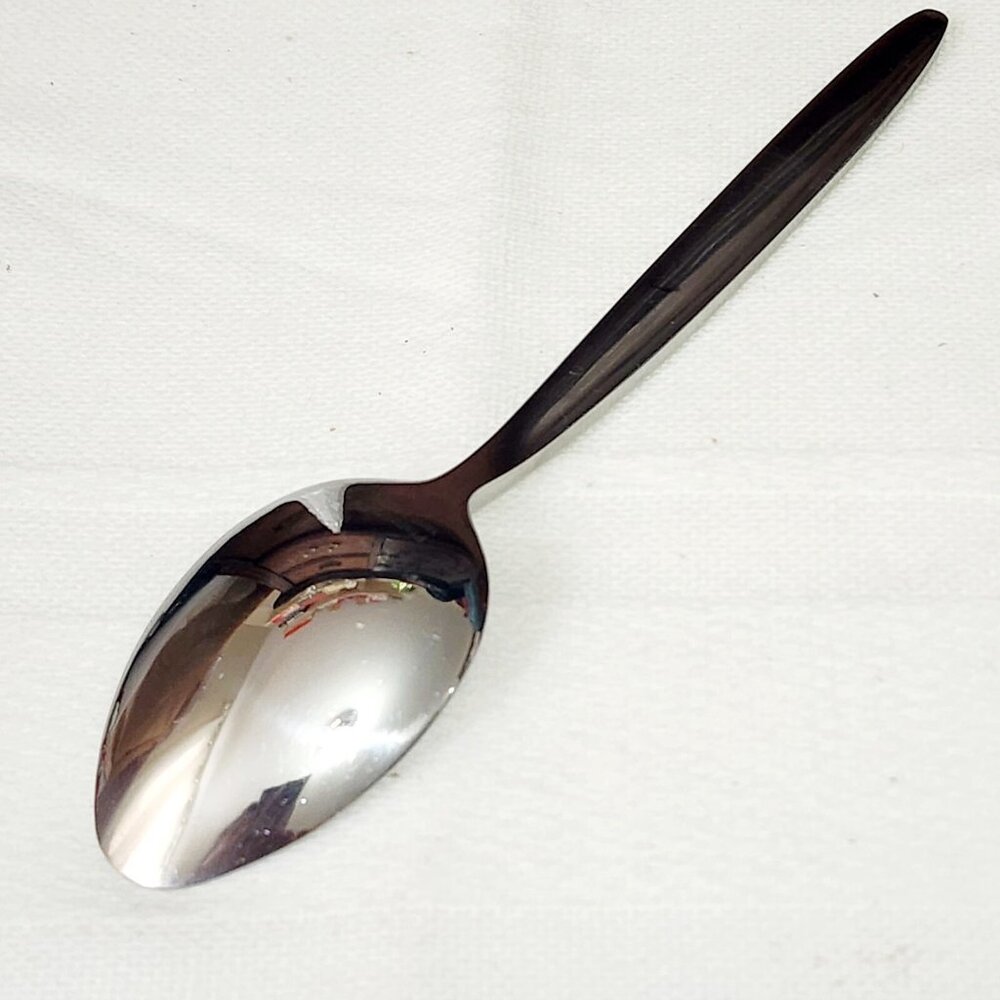Pfaltzgraff Evening Sun Solid Serving Spoon 8" curved line frosted inset - Picture 9 of 10